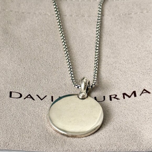 David Yurman Sterling Silver Petrvs Wolf Amulet Necklace with Black Diamonds - Picture 3 of 3